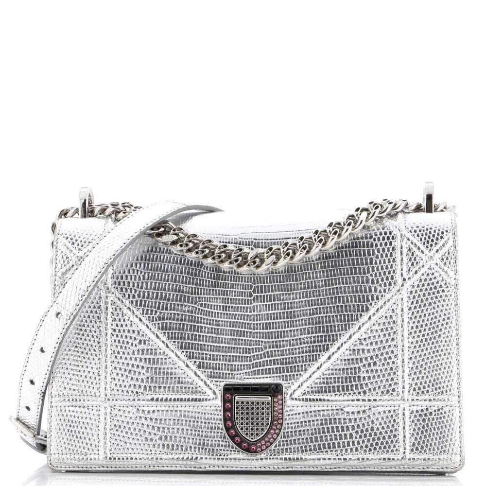 Christian Dior Medium Diorama Flap Bag Lizard